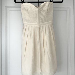 Parker Off-white Strapless Mini Dress, Women's Size S, 100% Silk